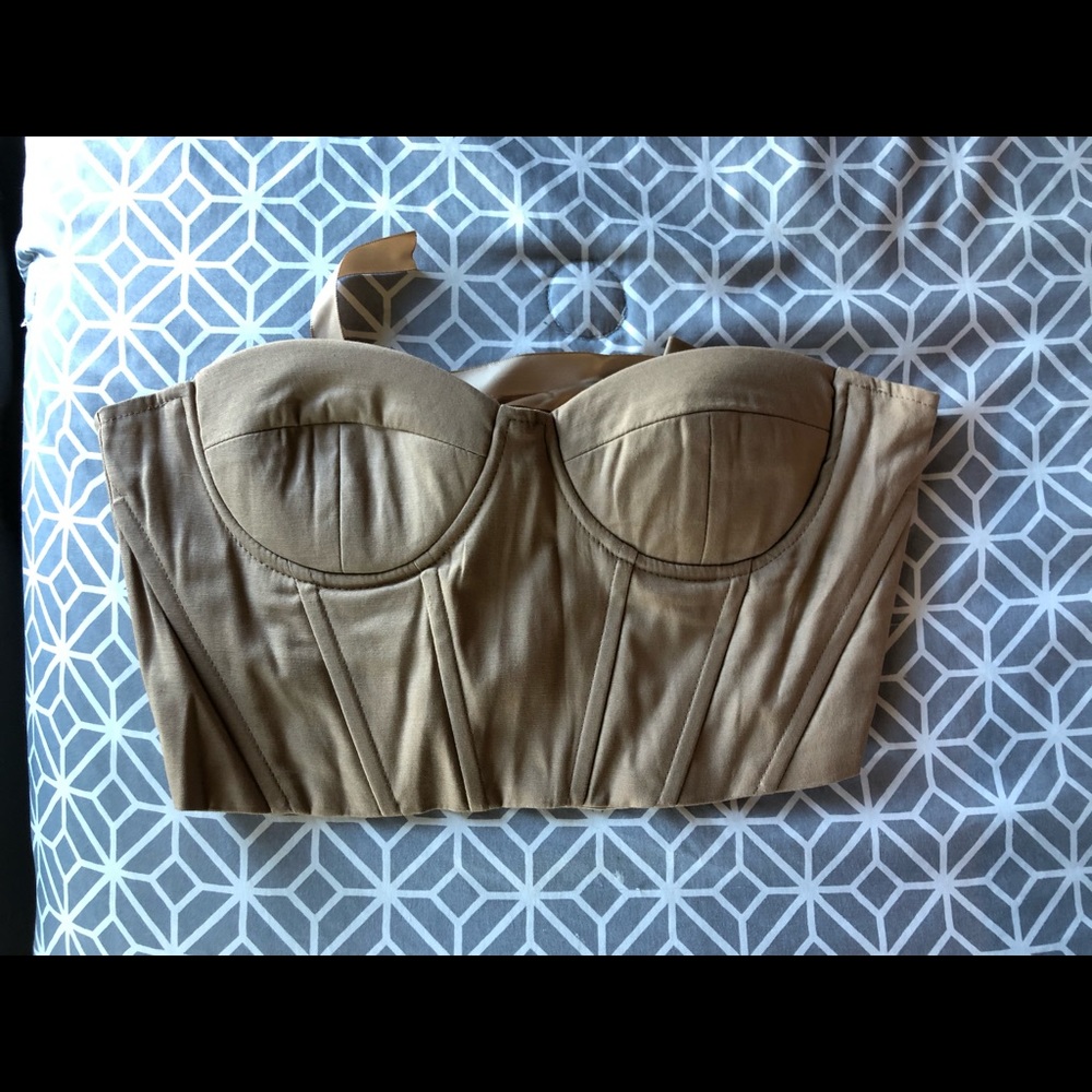 Lace-Up Bustier Cropped Tube Top